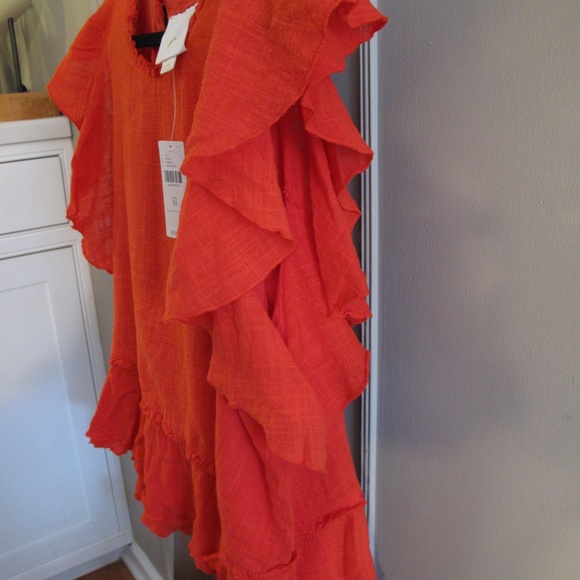 NWT MAEVE ANTHROPOLOGIE Orange Flutter Sleeve XL - Picture 9 of 14